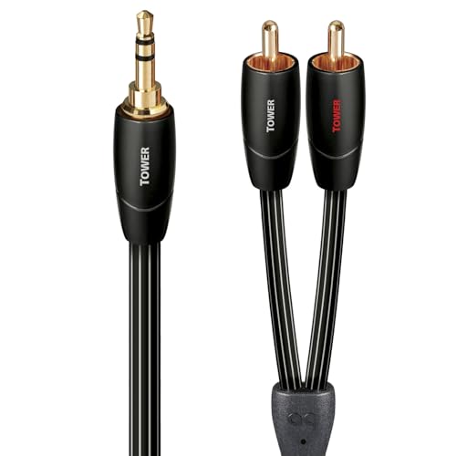 AudioQuest Tower 3.5mm to RCA Cable (Black) - 1.9ft - size: 0.6 m