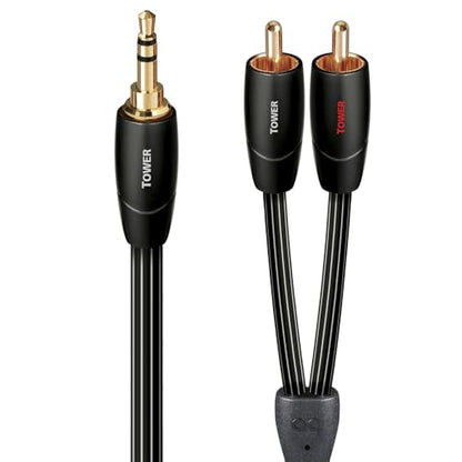 AudioQuest 3m Tower 3.5mm - 2xRCA Audio Cable 3.5mm Black - Audio Cables (3.5mm, 2 x RCA, Copper, 3 m, Black) - size: 3 m