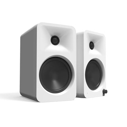 Kanto ORA4MW Pro Audio Bluetooth Desktop Speakers - Matte White Pair S6W Angled Desktop Speaker Stands for Large Speakers - White Pair (2024) - size: ORA4 MW, style: S6W