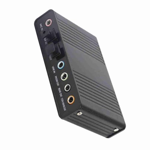 Dioche 5.1 Extern6 Channel USB Sound Card, External Digital Optical SPDIF Audio Adapter for PC & Laptop, Plug and Play, 5.1 Channel with HighEnd Chip for Singing, Music, Games