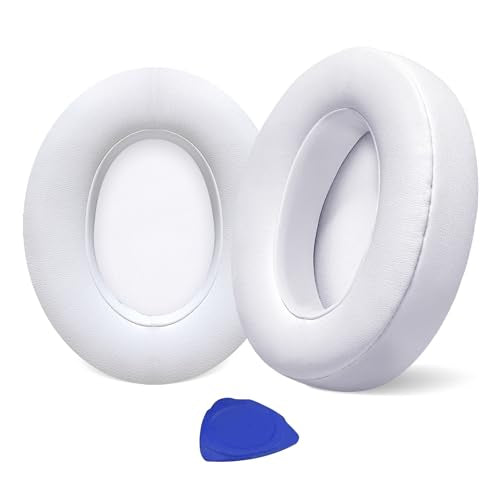 Aurivor Studio 3 Replacement Ear Pads for Beats Studio 3/2 Headphones, Cushions Earpads with Premium Protein Leather, Softer Memory Foam, Stronger Adhesive (White) - color: White
