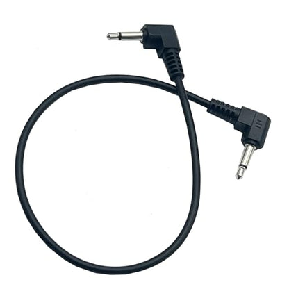 Angle 3.5mm Mono Cable Short 2Pack | 90 Degree Right Angle 1/8" Male TS Plug to 90 Degree Right Angle 3.5mm 1/8" Male Mono Jack Audio Cable