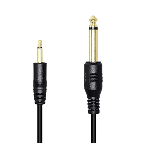 1/8 to 1/4 Stereo Cable,2M/6.56FT Gold Plated 3.5mm Male to 6.35mm Male TS Mono Audio Cable for Amplifier, Speaker,Guitar and Home Stereo System - color: 6.35mm mono male to 3.5mm mono male