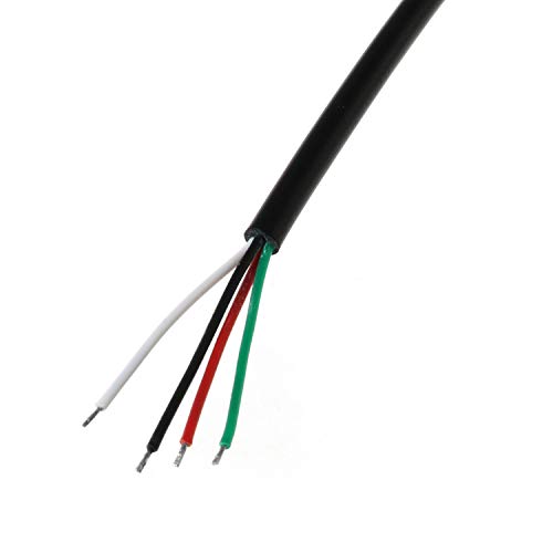 E-outstanding 3.5mm Male Jack to Bare End 2PCS Black TRRS 4 Pole 1/8" Plug Connector Audio Cable for Headphone Headset Earphone - size: Male