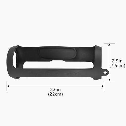 Linkidea Silicone Speaker Case Cover Compatible with JBL Charge 3, Protective Soft Skin Sleeve, Travel Carrying Pouch with Keychain Hook (Black)