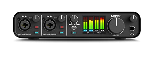 Motu M4 4x4 USB-C Audio Interface | Recording, mixing and podcasting with 4x4 USB-C connectivity, MIDI I/O and low latency monitoring