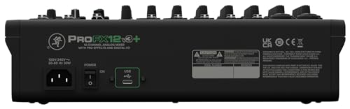 Audiosavings Bundle: (1) Mackie ProFX12v3+ 12-Channel Analog Mixer w/Enhanced FX/USB Recording/Bluetooth Bundle With (3) Rockville RCXFM20E-B 20 Foot Female to Male XLR Mic Cable Black 100% Copper