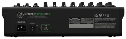 Audiosavings Bundle: (1) Mackie ProFX12v3+ 12-Channel Analog Mixer w/Enhanced FX/USB Recording/Bluetooth Bundle With (3) Rockville RCXFM20E-B 20 Foot Female to Male XLR Mic Cable Black 100% Copper