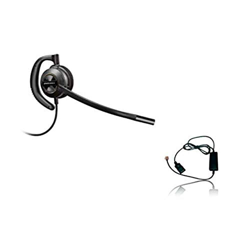 Global Teck Bundle, Plantronics HW540 Headset Bundle Noise-Canceling and Avaya Phone Cord, Compatible with 1408, 1416, 2410, 2420, 4606, 4610, 4610SW, 4612 (HW530 EarWrap Headset Inteli Bundle) - size: HW530 EarWrap Headset Inteli Bundle