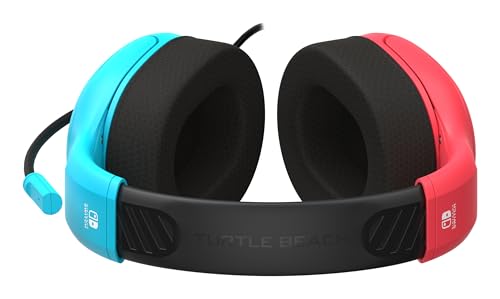 Turtle Beach Airlite Fit Wired Gaming Headset for Nintendo Switch 2, Lite | Also works with Nintendo Switch OLED, Flip-to-Mute Mic, Comfortable Ear Cushions, 40mm Speakers, Lightweight, Neon Blue & Red - color: Neon Blue & Red