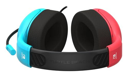 Turtle Beach Airlite Fit Wired Gaming Headset for Nintendo Switch 2, Lite | Also works with Nintendo Switch OLED, Flip-to-Mute Mic, Comfortable Ear Cushions, 40mm Speakers, Lightweight, Neon Blue & Red - color: Neon Blue & Red