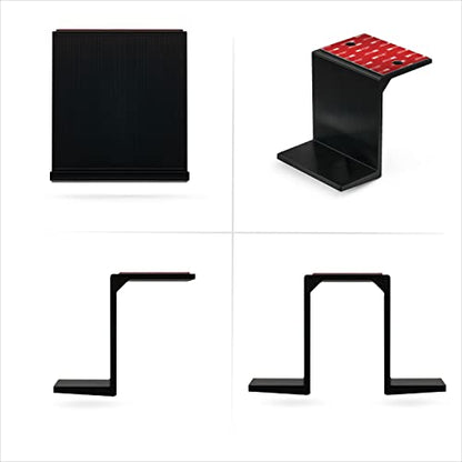 BRAINWAVZ Twin Under Desk Laptop & Device Holder Mount, Adhesive & Screw in, Devices Upto 3" Like Small Computers Laptops MacBook Surface Keyboard Routers Modems Cable Box Network Switch & More. - color: Black 2 pack