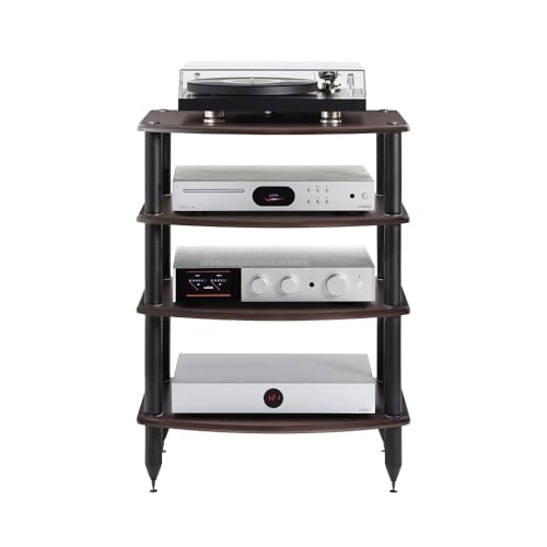 Pangea Audio Vulcan Four Shelf Audio Rack, Media Stand, and Components Cabinet 4 Shelf Espresso - color: 4 Shelf Espresso