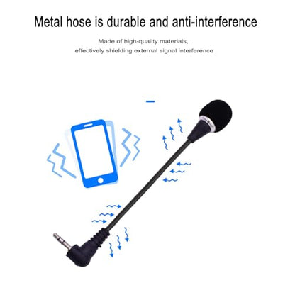 Mini Microphone Mini Notebook Mic 3.5 mm Socket Notebook Microphone, Compatible for PC Laptop Notebook (1 Piece/Black)