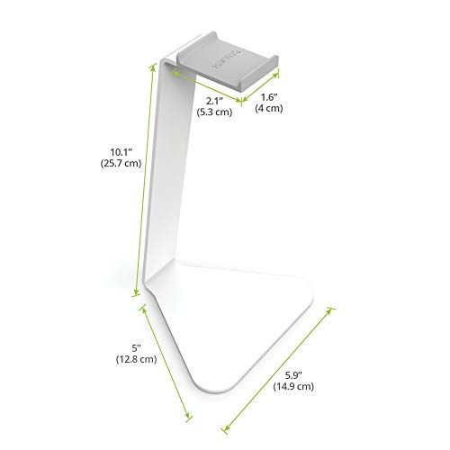 Kanto H1 Universal Headphone Stand - White - Solid Steel Construction - Curved Silicone Resting Surface - color: White, style: H1 Universal