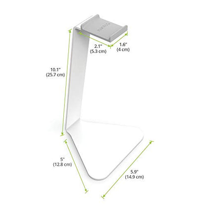 Kanto H1 Universal Headphone Stand - White - Solid Steel Construction - Curved Silicone Resting Surface - color: White, style: H1 Universal