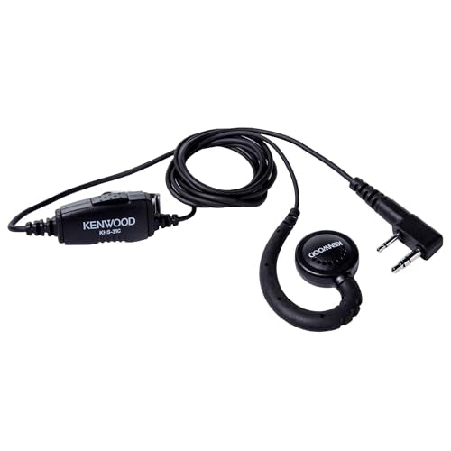 KENWOOD KHS-31C C-Ring Walkie Talkie Earpiece with Mic with PTT & Clip Microphone, Durable & Lightweight, Long Cable, VOX Compatible, Supports KENWOOD ProTalk, FreeTalk & 2-Pin Connector Radios - style: KHS-31C