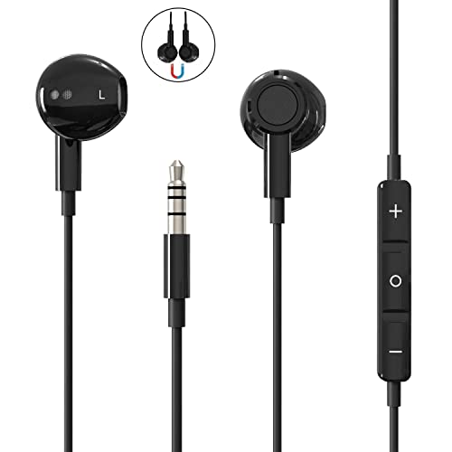 BENEWY in-Ear Headphones, 3.5mm Earphones Wired Earbuds with Microphone | Noise lsolating, High Definition, Pure Sound for iPhone, iPad,Smartphone, MP3 Players,Tablets Laptops and Other Audio Devices - color: Black