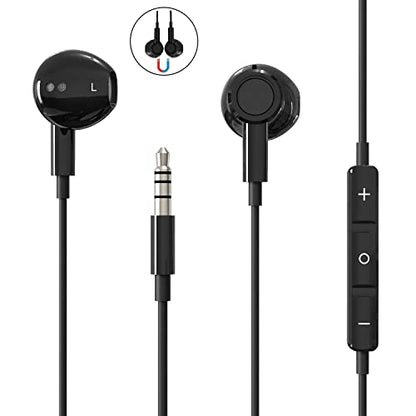 BENEWY in-Ear Headphones, 3.5mm Earphones Wired Earbuds with Microphone | Noise lsolating, High Definition, Pure Sound for iPhone, iPad,Smartphone, MP3 Players,Tablets Laptops and Other Audio Devices - color: Black