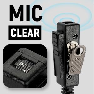 DTR650 RDM2070D 2-Wire Surveillance Earpiece Compatible with Motorola Radio CLS1410 CLS1110 CP200 GP300 GP2000 with Big PTT Mic Transparent Air Acoustic Tube 2 Pin Headset (2 Pack) - size: 2 pack (Transparent Tube)