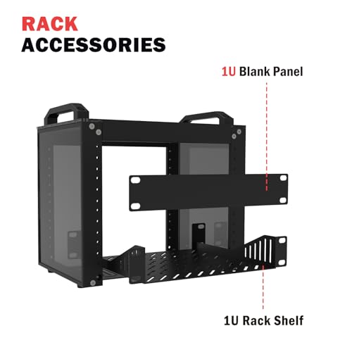 GeeekPi 4U Server Rack, 10 inch Mini Network Rack for Network, Servers, Audio, and Video Equipment, DeskPi RackMate T0 Rackmount, 7.87 inch Depth - color: Black