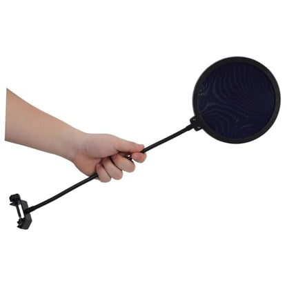 YARNOW Microphone Windscreen with Mesh Design Pop Filter for Noise Reduction Live Broadcasting Podcasts and Home Studios Durable and Washable Protective Cover Large
