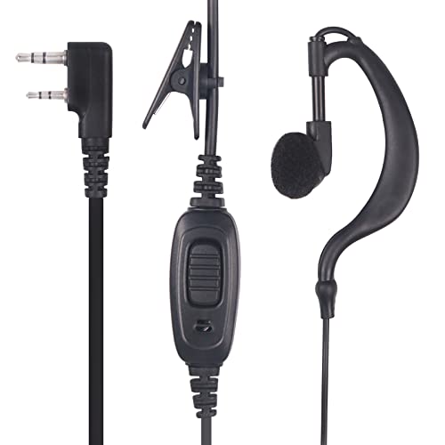 Radio Earpiece 2 Pin G Shape Earhook Headset Compatible with Kenwood Radio