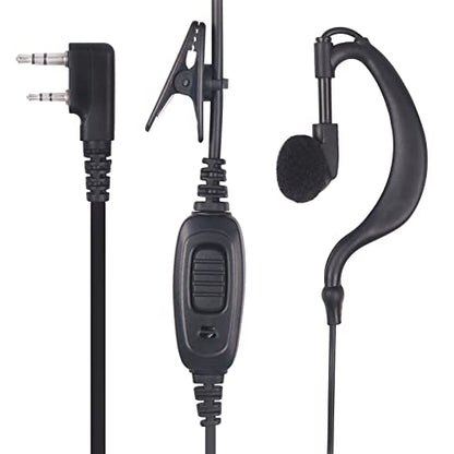 Radio Earpiece 2 Pin G Shape Earhook Headset Compatible with Kenwood Radio