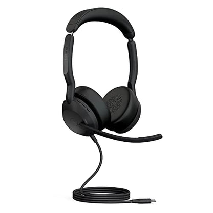Jabra Evolve2 50 Wired Stereo Headset - with AirComfort Technology, Noise-Cancelling Mics & Active Noise Cancellation - MS Teams Certified, Works with All Other Platforms - Black - color: Black, style: Teams Certified