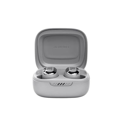 JBL Live Free 2 TWS - Noise Cancelling Earbuds - Silver | JBL Signature Sound, True Adaptive Noise Cancelling with Smart Ambient, 35 728 hours of playback with wireless charging - color: Silver
