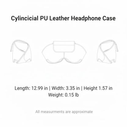 Over-Ear Headphones Rigid Cylindrical Case, Durable PU Leather Travel Organizer for Storage