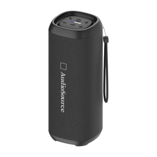 Audiosource Portable Bluetooth Speaker, 30W Loud Sound, Dual Passive Radiators for Deep Bass, Bluetooth 5.4, Auracast Multi-Speaker Pairing, IP67 Waterproof, 200ft Range, 12H Battery (Black) - color: Black