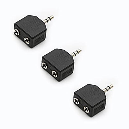3.5mm Headphone Y Splitter, Gold Plated 3.5mm 1/8 inch Male to Dual Female Stereo Jack Adapter Converter,3-Pack