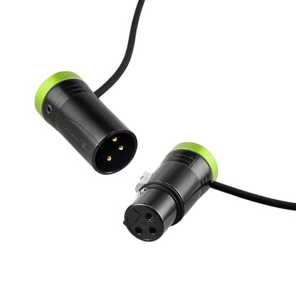 Uonecn Low-Profile XLR 3 Pin Male to Female Cable Original Connector Balanced Microphone Audio Cord Sommer SOD-14, Right Angle Short XLR Green 1M