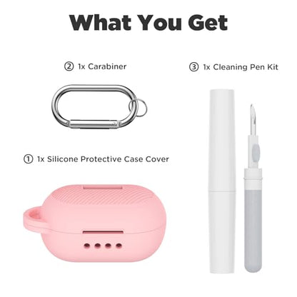 Soft Silicone Case for Raycon Everyday Classic Earbuds with Keychain&Cleaning Pen kit,Anti-Scratch Shockproof Protective Case Cover for Raycon Everyday Classic Earbuds Charging Case (Pink) - color: Pink