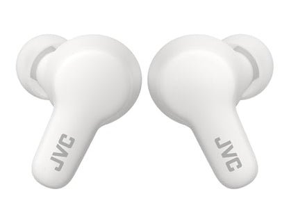 JVC Gumy HAA7T2W True Wireless Earbuds, White | Bluetooth 5.3, 24-Hour Playback, IPX4 Water Resistant, XS/S/M/L Earpieces, Built-in Mic - color: White