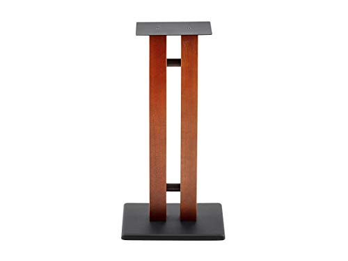 Monolith Speaker Stands - 50lbs Capacity, Adjustable Spikes, Sturdy Construction, Ideal for Home Theater Speakers, 24 Inch, Cherry