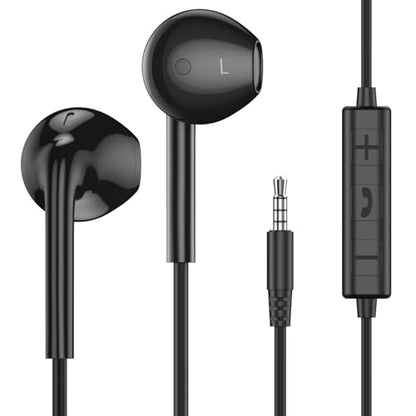 Wired Earbuds with Microphone,Wired Earphones in Ear Headphones HiFi Stereo | 3.5mm Jack in Ear Headphones with Microphone iPhone/Samsung/Android/MP3/MP4/Computer/Laptop,for school,office,gaming,travel - color: Black, size: 1 pack