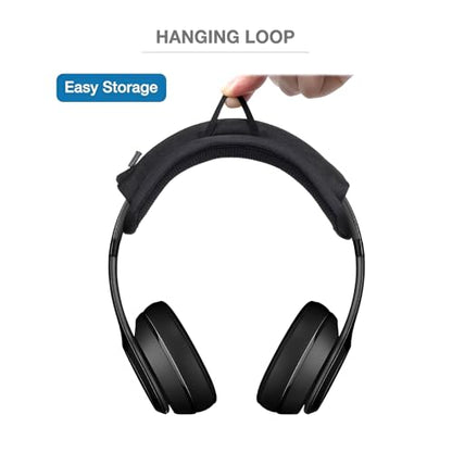 Headband Cushion Cover Compatible with Beats Studio Pro, Studio 3, Studio 2, Solo 4, Solo 3, Solo 2, Solo Pro Headphones, 6mm Thick Soft Cushion, No Wobble Zipper Slider, with Hanging Loop