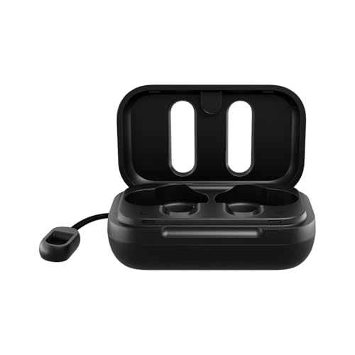 Skullcandy Dime 2 Wireless Earbuds,Bluetooth Headphones,Noise Isolating Fit,Up to 12 Hours Battery,Microphone for iPhone Android,Easy Carry with Integrated Lanyard - True Black,(Pack of 2) - color: True Black, size: One (Pack of 2)