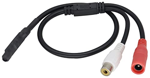 CCTV Microphone to RCA+DC5521 Audio Cable - color: 2plug-Mic