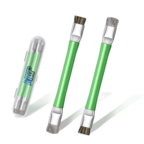 ESD Safe Anti-Static IC Cleaning Brush Tool -2Pcs Double Head Motherboard Hard Brush for IC Glue Removal,PCB Cleaning, Circuit Board Maintenance,Mobile Phone Repair - Green - color: Green