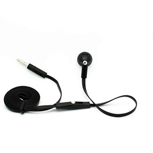 Mono Headset Compatible with Samsung Galaxy A25 5G/A15 5G Phones - Wired Earphone Single Earbud 3.5mm Headphone Flat Black