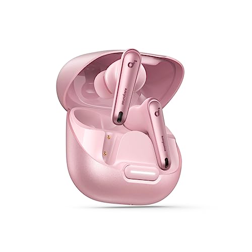 Soundcore by Anker Liberty 4 NC Wireless Earbuds | 98.5% Noise Reduction, Adaptive Noise Cancelling to Environment, Hi-Res Sound, 50H Battery, Wireless Charging, Bluetooth 5.3 - color: Pastel Pink