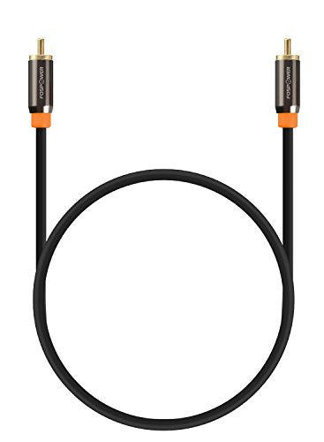 FosPower Digital Audio Coaxial Cable [24K Gold Plated Connectors] Premium S/PDIF RCA Male to RCA Male for Home Theater, HDTV, Subwoofer, Hi-Fi Systems - 3ft | FosPower Digital Audio Coaxial Cable S/PDIF RCA Male Subwoofer Cord (3ft) - size: 3 Feet