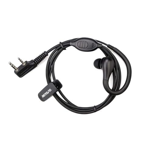 Retevis RT22 Walkie Talkie Earpiece, for RT68/RT21/H777/RT27/RT68H | 2 Pin, Compatible with Pxton, Baofeng BF-888S/BF-T26, Kenwood Two Way Radio, Walkie Talkie Earpiece with Mic(2 Pack) - size: Standard size (Pack of 2)