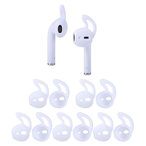 5 Pairs Silicone Ear Tips Earpods Covers Hook for AirPods 1&2 White - color: White