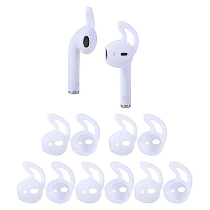 5 Pairs Silicone Ear Tips Earpods Covers Hook for AirPods 1&2 White - color: White