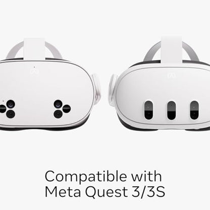 Meta Quest Carrying Case — Works with Meta Quest 3/3S — Premium Style and Protection — Fits Quest 3/3S, Touch Plus Controller, Headstrap, Active Straps, Charging Cable and Adapter | Felt shell with snag-free zipper and plastic compartments for Quest 3, To