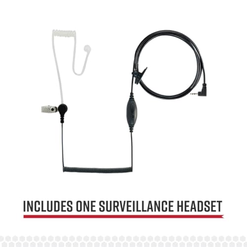 Cobra GA-SV01 Surveillance Walkie Talkie Headset Microphone, Black | Compatible with all Cobra MicroTalk Two-Way Radios, Silicone Ear Tip - style: Surveillance Headset Mic